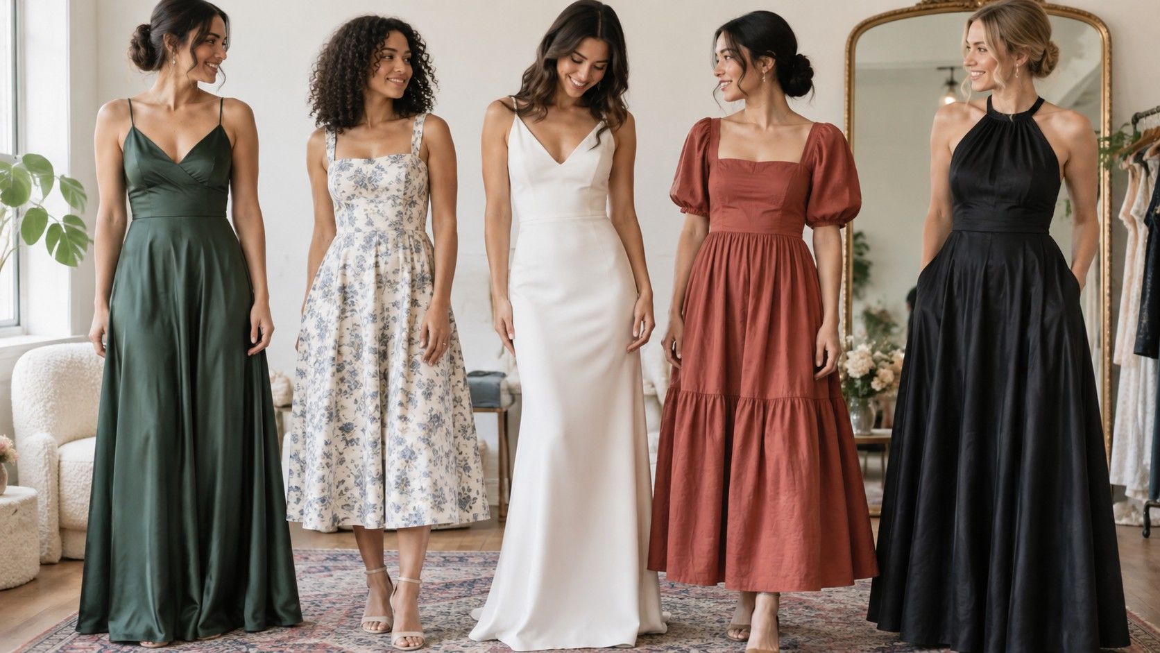 Comparing dress silhouettes by fit and proportion